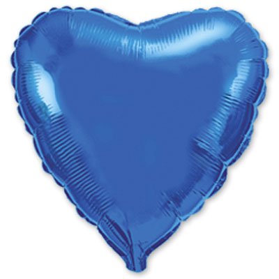 Шарик 4" сердце металлик Blue 1204-0070