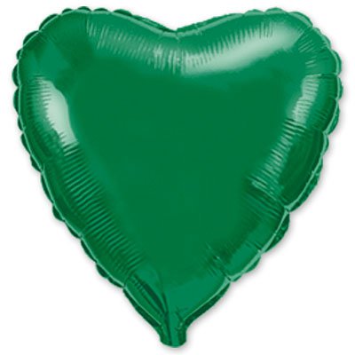 Шарик 4" сердце металлик Green 1204-0072