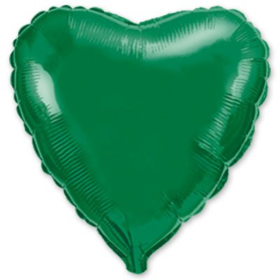 Шарик 18" сердце металлик Green 1204-0083
