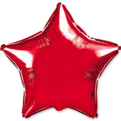 Шарик 4" звезда металлик Red 1204-0138