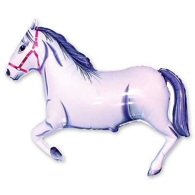 Шар фигура Лошадь белая 1207-0473
