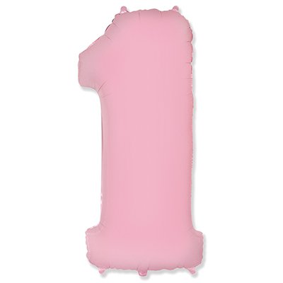 Шар цифра 1 40" Пастель Pink 1207-2837