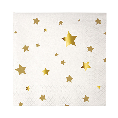 Салфетки "Звезды", золото, маленькие 124507