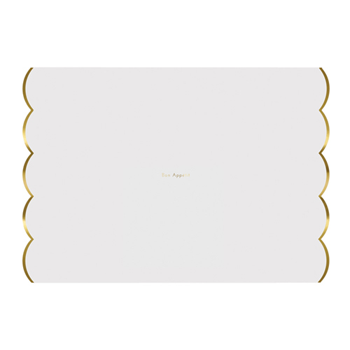 Подложки под столовые приборы, белый и золото, 24 шт.. 133345