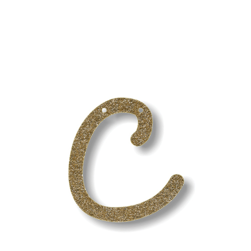 Акриловая подвеска для растяжки C, мерцающее золото 135820