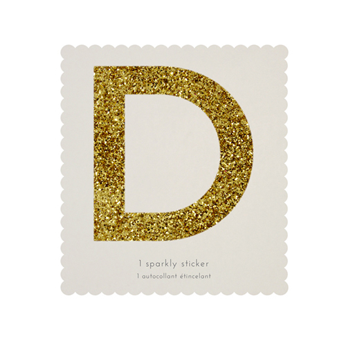 Стикер D, мерцающее золото 139852