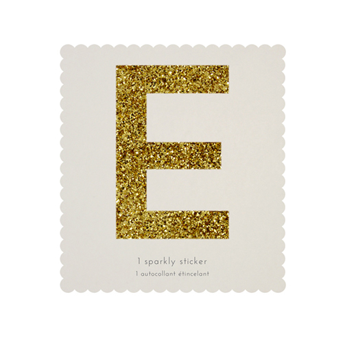 Стикер E, мерцающее золото 139861