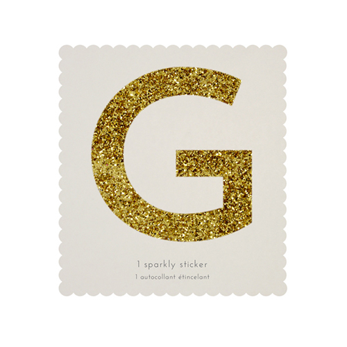 Стикер G, мерцающее золото 139879
