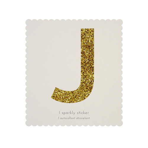 Стикер J, мерцающее золото 139906