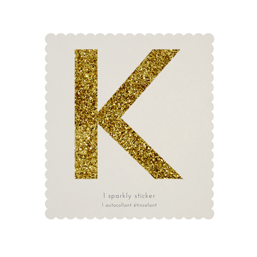 Стикер K, мерцающее золото 139915