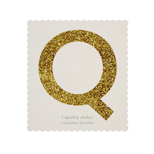 Стикер Q, мерцающее золото 139969