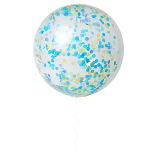 Воздушные шары с конфетти, голубые, большие 143488