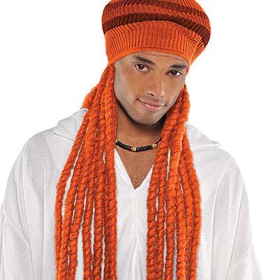 Парик Шапка с дредами оранжевая 1501-2163