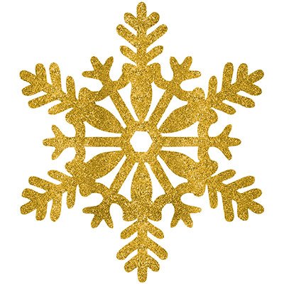 Снежинка пластик блеск золотая 28см 1501-3796