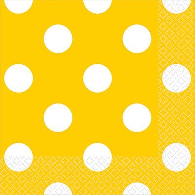 Салфетки солнечно-желтые Горошек, 25 см 1502-1966