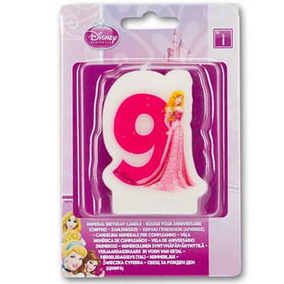 Свеча-цифра "9" Принцессы, 6 см 1502-2801