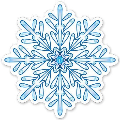 Снежинки бело-голубые, 9 штук 1505-0605