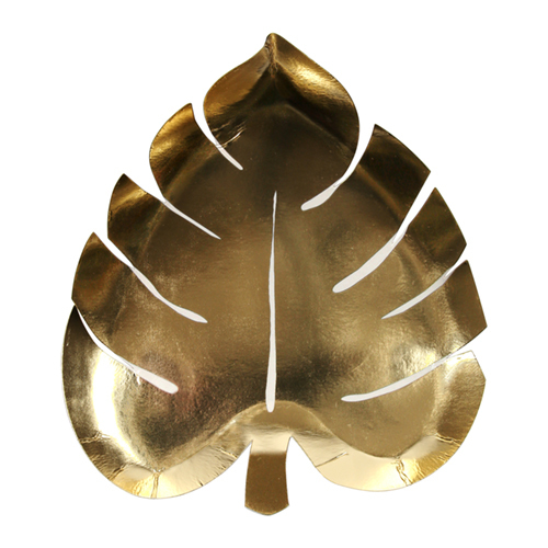 Тарелки "Пальмовый лист", золото, 8 шт. 173791